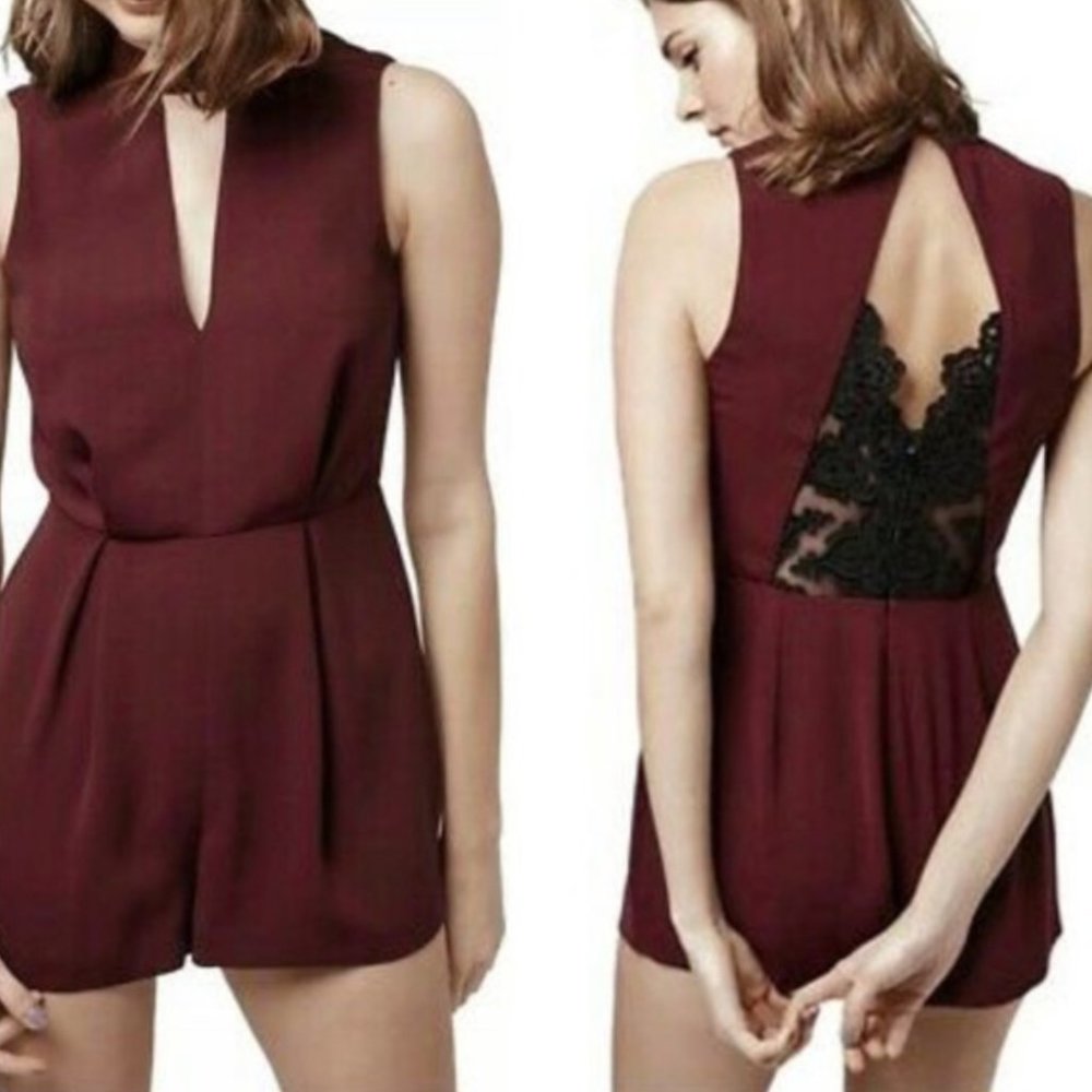 Topshop Lace Back Romper